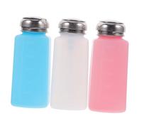 HONMEET 3 piezas Botellas de Alcohol Inoxidable Dispensador de Líquido Presión para Removedor de Esmalte Bomba Prensa para Uñas Portable