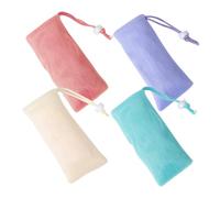 HONMEET 4 piezas Bolsa de Jabón Exfoliante de Malla Resistente con Cierre de Cordón de Unidades para Barras de Jabón Fácil Formación de Espuma Antideslizante para Baño y Ducha