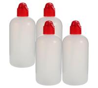 HONMEET 4 Piezas Botella de Recarga de Combustible de Emergencia 500ml | Lámparas de Mecha y Faroles de Camping, Boquilla Precisa, Marcas Visibles, Blanco