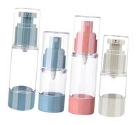 HONMEET 4 piezas Botellas Airless de Viaje y Spray y Loción Contenedores Cosméticos Prueba de Fugas para Cuidado Piel Envases Portátiles Transparente y Compacto Color Color Aleatorio