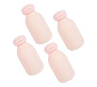 HONMEET 4 piezas Botellas de Viaje Rellenable de Envases para Loción Champú Gel Práctico Resistente Fugas Rosa para Artículos de Tocador