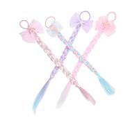 HONMEET 4 piezas Coleteros Trenzados para Peluca Colorida Bandas Elásticas para Cabello Diseño Cómodo y Versátil para Diario para Niñas