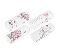 HONMEET 4 Piezas Conjunto de Tubos de Pintalabios Vacíos Chino Elegantes Semitransparentes y Duraderos Envases Cosméticos Reutilizables para Barra de Labios Portátil