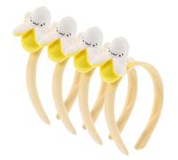 HONMEET 4 Piezas Diadema Plátano de Felpa Suave Banda de Pelo para Cuidado Facial y Spa Accesorio Divertido para Fiesta Tropical Halloween y Cosplay de Mono