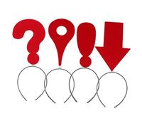 HONMEET 4 piezas Diademas Novedosas con Símbolos Divertidos Flecha y Signos Exclamación Interrogación Ubicación para Mujeres y Niñas Carnaval y Mascarada
