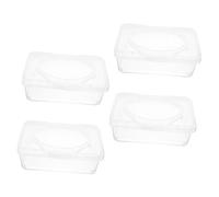 HONMEET 4 Piezas Dispensador de Toallitas Húmedas para Tapa Transparente Caja Organizadora Ligera y Portátil de Unidades para Cochecito y Hogar Almacenamiento Funcional y Decorativo de