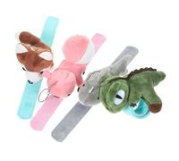 HONMEET 4 piezas Pulsera de Felpa con Diseño de Animales Unidades Muñequera de Peluche Ligera y Resistente para Festividades