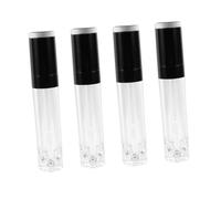 HONMEET 4 Piezas Tubos de Brillo Labial Vacíos de Envases Reutilizables y Rellenable para Maquillaje Diseño Transparente Compacto y Portátil para Viaje y Diario