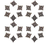 HONMEET 50 piezas arandelas planas decorativas en forma de flor, aleación de zinc, color coffee, estilo vintage, accesorios para muebles y proyectos DIY