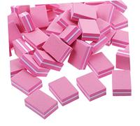 HONMEET 50piezas Bloques Pulidor Uñas Rosa Mini Esponja Manicura Profesional Para Uñas Acrílicas y Naturales Pulido y Lijado Herramienta Fácil De Usar y Transportar