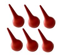 HONMEET 6 Perillas de Goma para Limpieza Nasal Oídos en Bebés, Succión Eficaz para Eliminar Mocos y Cerumen, Color Rojo, Adecuado para Padres y Niños