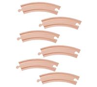 HONMEET 6 Piezas Accesorios para Vías de Tren de Madera Bloques de Construcción Ensamblables para Rieles de Tren de Madera para Crear Circuitos Personalizados y Estimular Habilidades