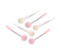 HONMEET 6 piezas Aplicadores de Esponja para Maquillaje Doble Punta con Cepillo para Cejas y Pestañas Diseño Compacto Ligero para Maquillaje de Ojos Colores Blanco y Rosa Tubo Plateado