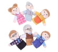HONMEET 6 Piezas Conjunto de Marionetas de Dedo de Peluche para Muñecos Familiares Suaves para Narración de Cuentos Juguetes de Imaginativo y Roles para Preescolar Estimulantes y Cómodos