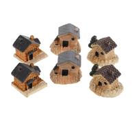 HONMEET 6 Piezas Figuritas de Villa Resina Miniatura de Casas Pequeñas para Jardín de Hadas Decoración Realista para Bonsáis Terrarios y Micro Paisajes
