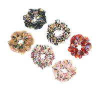 HONMEET 6piezas Accesorios De Cabello Diseño Floral Gomas De Pelo Elásticas Para Mujeres Bandas De Pelo Retro Hechas De Mixta Para Uso Diario
