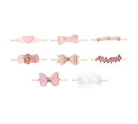 HONMEET 8 Diademas Lazo para Niñas Recién Nacidas, Accesorio Cómodo de Algodón Peinado y Cuero Pu, Adecuado para Fiesta y Baby Shower