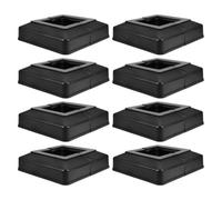 HONMEET 8 Piezas de Faldón de Poste de Barandilla para Exteriores, Cubierta Inferior de Plástico Negro Diseño Dividido para Proteger y Decorar Cercas y Barandillas