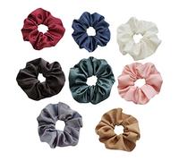 HONMEET 8piezas Coleteros Imitación De Seda Lazos Elásticos Sin Costuras Para Coletas Mezclados Accesorios De Moda Para Mujeres