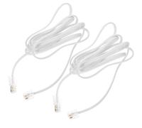 HONMEET Adaptador de Enchufe Telefónico Blanco 4 Núcleos Rj11 a Rj45 Cable de Cobre y Pvc, Conexión Estable y Transmisión para Uso en Casa y Lugares Comerciales, Paquete de 2 Piezas