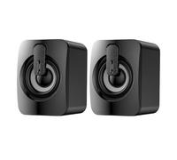 HONMEET Altavoz Portátil USB para Ordenador y Móvil Subwoofer Doble de 50mm, Diseño Compacto de Plástico Negro Adecuado para Oficina y Hogar