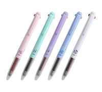 HONMEET Bolígrafos de Presión Multicolor 5 Piezas Bolígrafo de Dibujo Kawaii de Plástico para Estudiantes y Oficina para Escribir y Dibujar