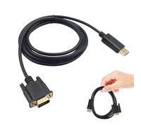 HONMEET Cable Displayport a Vga 1.8 M Chapado en Oro, Cable Mini-displayport para Monitor y Proyector, Conector Vga para Ordenador Portátil y PC de Escritorio, Transmisión de Video HD