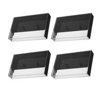 HONMEET Caja de Almacenamiento Vintage para 4 Casetes, Portacasetes Pequeño de Plástico Negro, Organizador Compacto para Cintas de Música y Artículos Pequeños, Adecuado para Estanterías