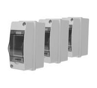 HONMEET Caja de Distribución Eléctrica Exterior Ip65 con 2 Vías, Material Abs Resistente y Ventana Transparente, Paquete de 3 Unidades para Uso Industrial y Comercial