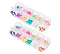 HONMEET Cajas De Charms De Uñas De Forma De Margarita Decoraciones Para Manicura y De Uñas Para Manualidades y