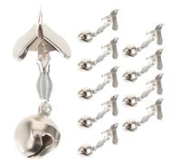 HONMEET Campanillas para Pesca Clip Estilo Metal, 10 Piezas de Campanas de Alerta para Caña de Pescar, Resistentes Sonido Fuerte para Pesca Mar Varios Estilos