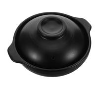 HONMEET Cazuela de Arcilla 600ML con Tapa, Olla Coreana para Variedad de Alimentos, Retención de Calor para Cocina Casera y Restaurantes
