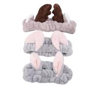 HONMEET Cinta Pelo Mujer 3 Diademas De Felpa Cinta Elástica Diadema Para Niñas y Mujeres Diseño Delicado