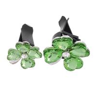 HONMEET Clip Difusor de Aroma para Coche 2 Piezas, Diseño Cristal Trébol Suerte Verde, Accesorio Decorativo para Ventilación de Aire Acondicionado, Ambientador para Interior de Vehículo