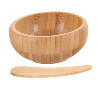 HONMEET Cuenco de Bambú para Mezclar Mascarillas Faciales con Cuchara, Accesorio de Mascarilla de Bricolaje para Cuidado Piel en Casa y Salón, 1 Set