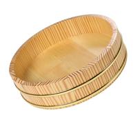 HONMEET Cuenco de Madera Khaki para Arroz y Sushi, Recipiente Compacto y Fácil de Limpiar Diseño Simple y Generoso Adecuado para Cocina Japonesa