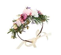 HONMEET Diadema Floral Elegante Para Novia De Flores Para Boda Accesorio De Cabello Bohemio Tocado De Flores Simuladas Para Ceremonias y Fotografía