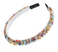 HONMEET Diadema Gemas de Imitación para Mujer 1 Unidad Colorida Ancha Brillante para Fiestas y Uso Diario Confortable de Tela