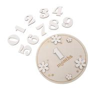 HONMEET Discos de Madera para Bebés del Ñiño Señal Mensual de Recién Nacido Cartel de Anuncio Blanco Diseño de Margarita Accesorio Fotográfico Pequeño para Habitación Infantil y