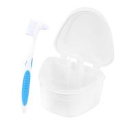 HONMEET Estuche para Prótesis Dental con Cepillo de Limpieza Caja y Portátil para Almacenamiento Seguro para Personas Mayores Color Color