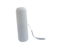 HONMEET Estuche Portátil para Cepillo de Dientes Gris Caja de Almacenamiento y Compacta Taza para Cepillado Dental para Viajes y Uso Diario Casa