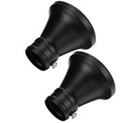 HONMEET Extremo Tapones para Barra de 28mm de Barra de Cortina Decorativa de Hierro Negro, Pack de 2 Accesorios para Decoración y Uso en Sala y Hogar