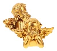 HONMEET Figuras de Ángel de Resina, 2 Piezas, Color Dorado, Material de Resina, Decoración para Mesa y Gabinete, Decoración del Hogar y Boda