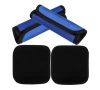 HONMEET Fundas Antideslizantes de Poliéster Desmontables para Barra de Dominadas y Mancuernas, 4 Piezas en Negro y Azul, Accesorio Esencial para Gimnasio y Entrenamiento en Casa