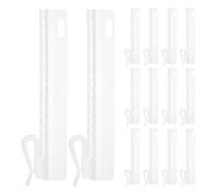 HONMEET Ganchos Ajustables para Cortinas de Plástico 25 Unidades Clip Extensible para Barra de Cortina Accesorios para Decoración del Hogar Uso en Cocina y Baño
