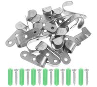 HONMEET Ganchos Metálicos para Lonas de Remolque 50x13x2.5 Mm, 20 Unidades con Tornillos y Expansión, Ganchos de Alta Resistencia para Garaje, Soporte Seguro y Fijación, Uso Industrial