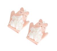 HONMEET Guantes de Baño Aptos para Toda La Familia 2 Piezas Guantes de Baño de Esponja para Bebés Accesorios Bolas de Baño Exfoliantes Color Rosa