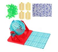 HONMEET Juego Interactivo de Bingo Máquina de Lotería Portátil con Manivela Mini Jaula con Bolas para Juegos de Mesa y Fiestas Juguete Educativo para Mejora Coordinación y Emociones