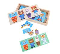 HONMEET Juguete de Madera para Vestir Animales Juego Educativo de Disfraces Caja Magnética Portátil Juguete de Viaje para Niños Fomenta Coordinación Manual Habitación Infantil