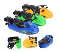 HONMEET Juguetes De Barco De Cuerda para Baño Niños, Set 3 Piezas, Lancha Motora De Plástico, Colores Aleatorios, Flotantes para Piscina y Bañera